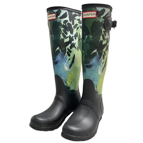Hunter Original Limited Edition Tall Botanical Print Wellington Boot Size - Picture 14 of 14